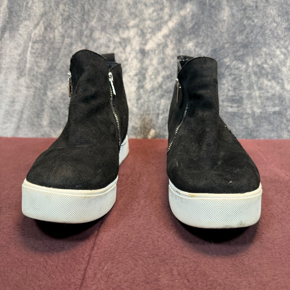 Soda Wedge Sneakers Womens Black Regular Size 10 Double Side Zip Ankle Bootie - Picture 10 of 12